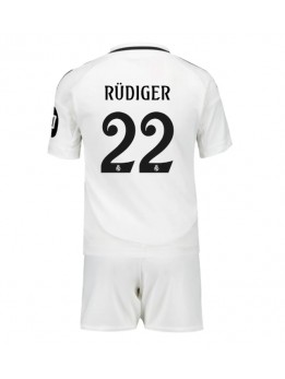 Real Madrid Antonio Rudiger #22 Replika Hemmakläder Barn 2024-25 Kortärmad (+ byxor)